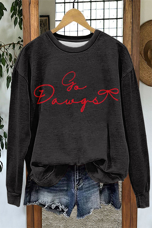 Go Dawgs Georgia Bow Print Sweatshirt