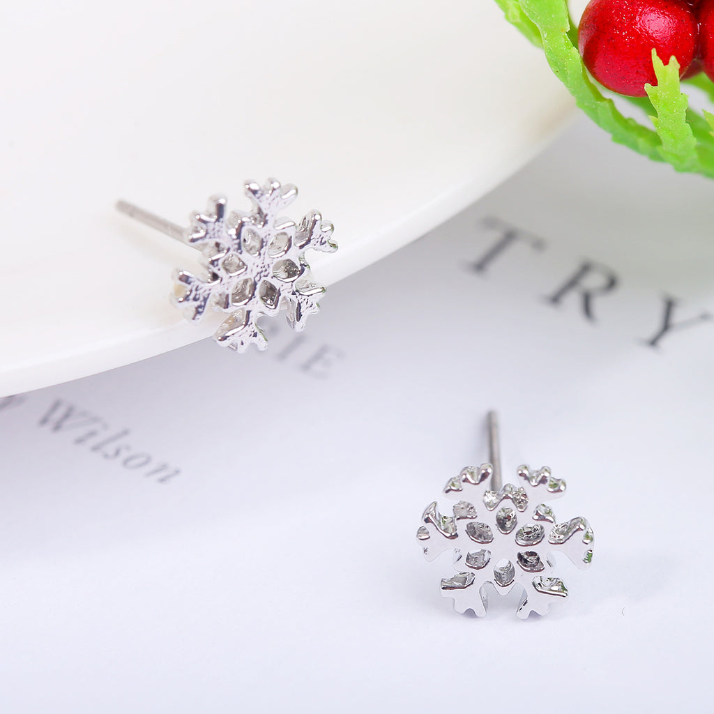 Snowflake Christmas Tree Earrings