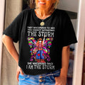 She Whispered Back I Am The Storm Butterfly Graphic Crew neck Tees