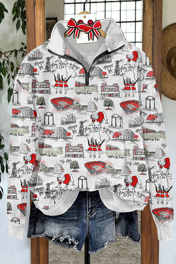 Gameday Georgia Zipper Sweatshirt