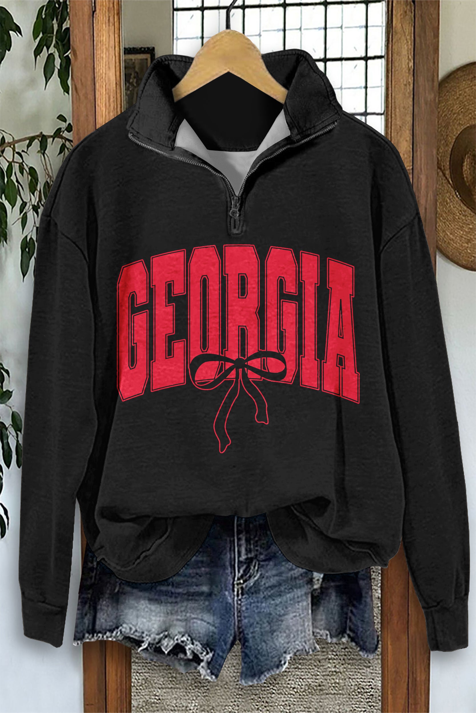 Georgia Bulldogs Game Day Bow Zip-Up Sweatshirt