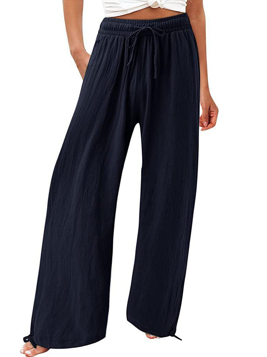 Women's Cotton And Linen Wide Leg Casual Pants