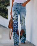 Women's Casual Spring Floral Jeans