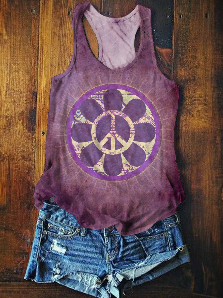 Women's Hippie Pattern Art Print Tank Top