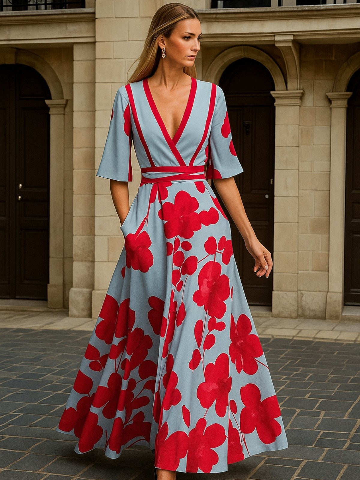 Kali - Milano design Sleeved Dress