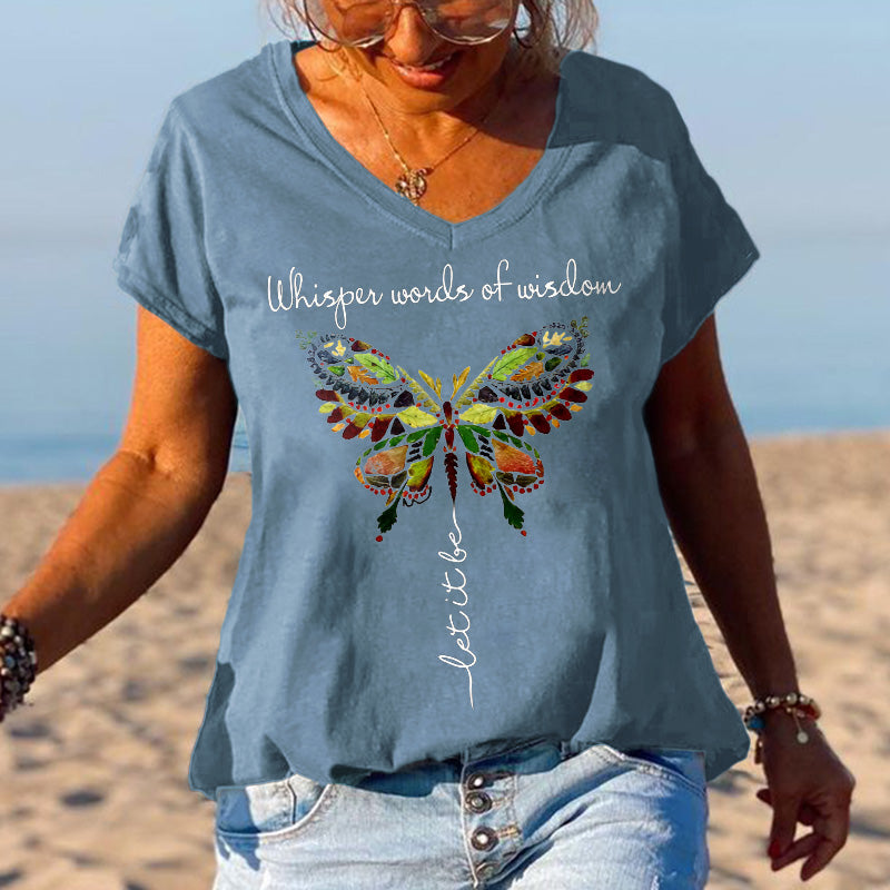 Whisper Words Of Wisdom Butterfly Printed Graphic Tees