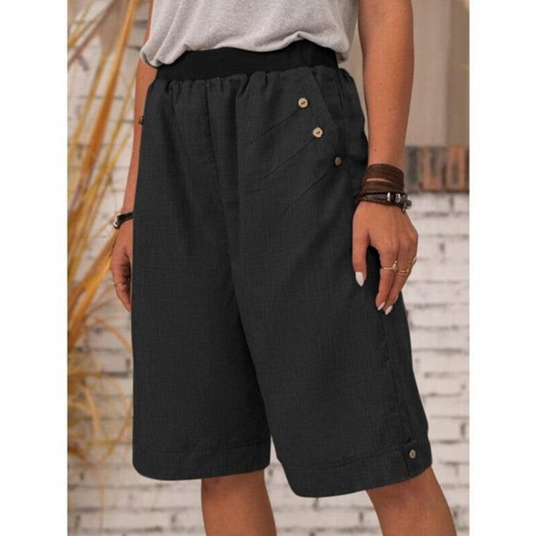 Women's Solid-colored Casual Shorts
