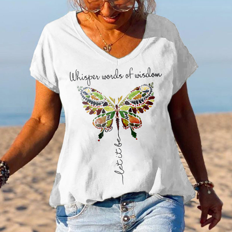 Whisper Words Of Wisdom Butterfly Printed Graphic Tees