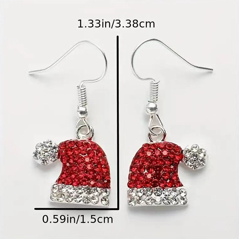 Cute Little Fresh Christmas Hat Earrings