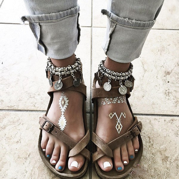 Bohemian Ancient Coin Vintage Anklets