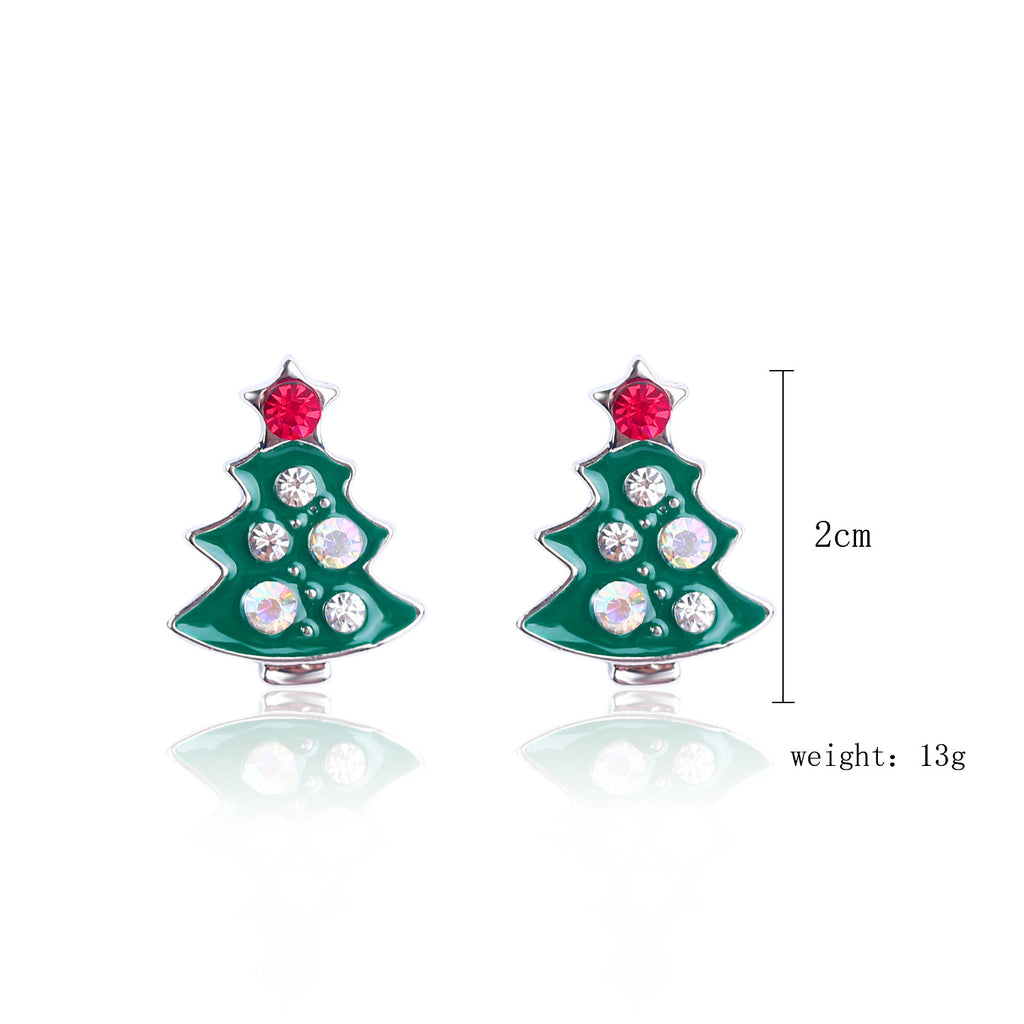 Snowflake Christmas Tree Earrings