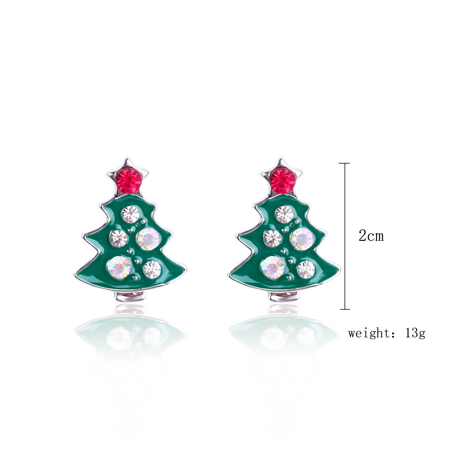 Snowflake Christmas Tree Earrings