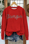 Classic Red Black Georgia Print Sweatshirt