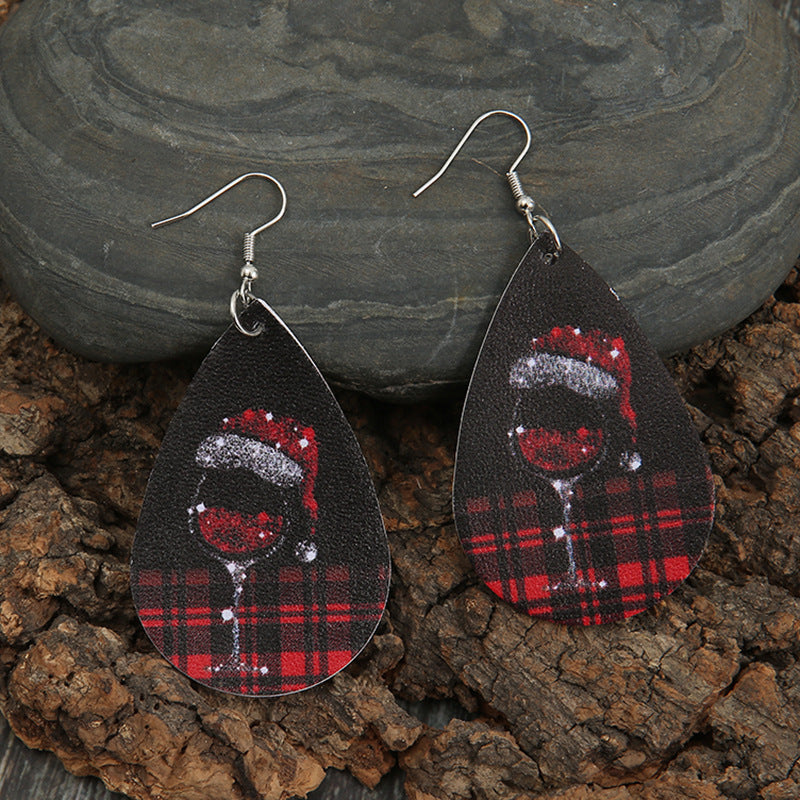 Hat Wine Glass Gradient Earrings