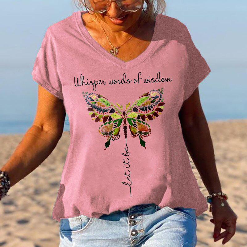 Whisper Words Of Wisdom Butterfly Printed Graphic Tees