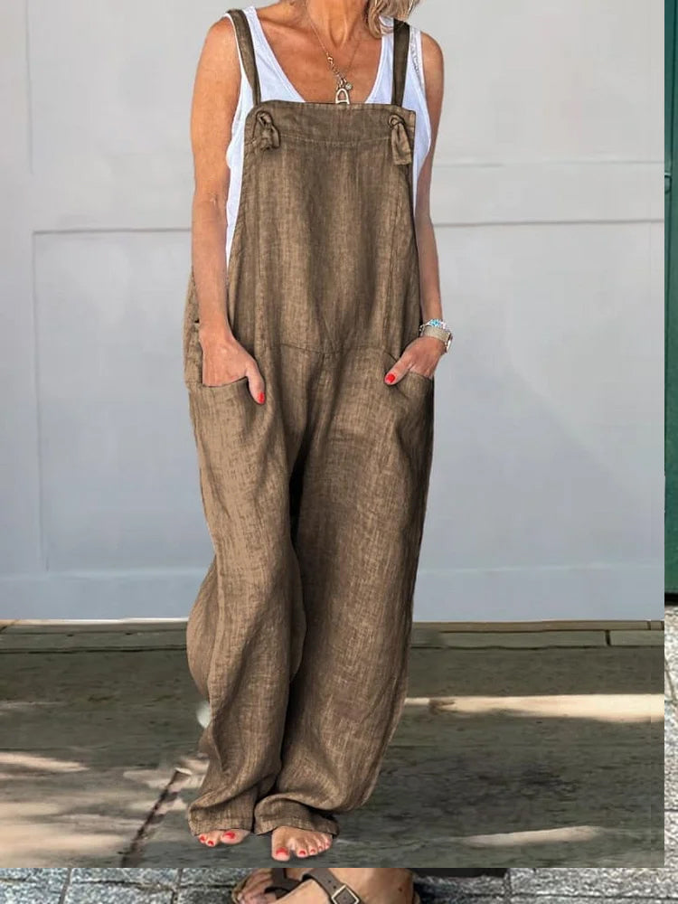Wide Leg Cotton Jumpsuit