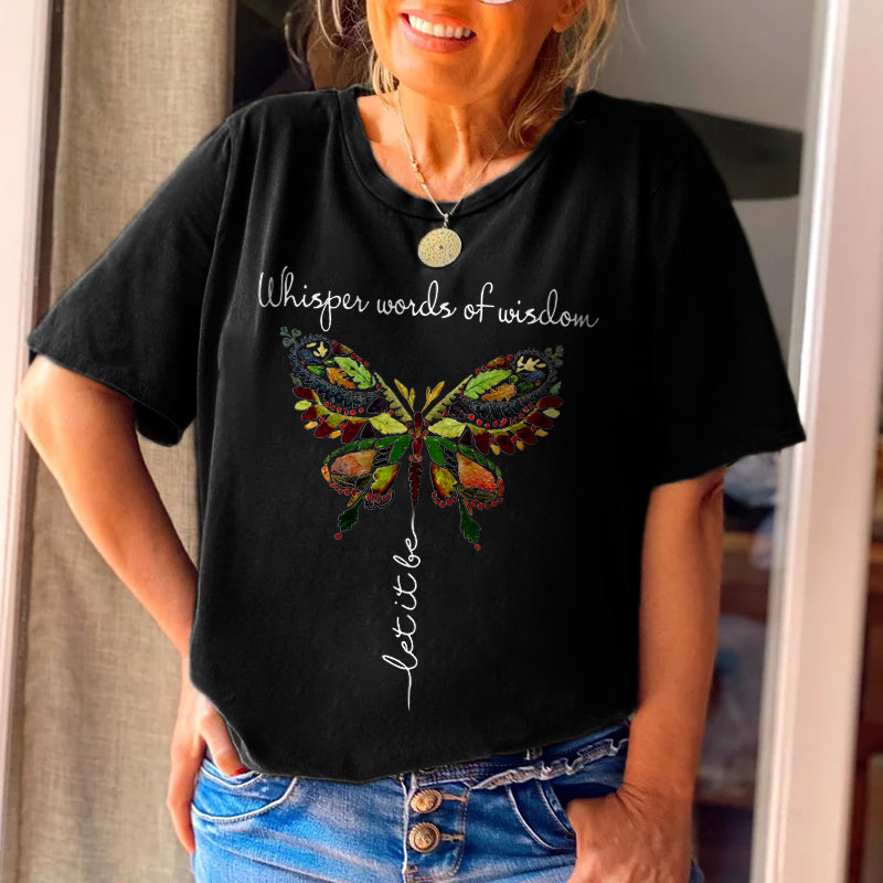 Whisper Words Of Wisdom Butterfly Printed Graphic Tees