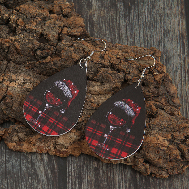 Hat Wine Glass Gradient Earrings