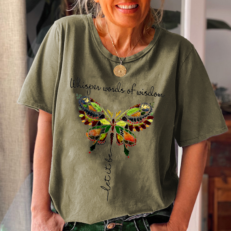 Whisper Words Of Wisdom Butterfly Printed Graphic Tees