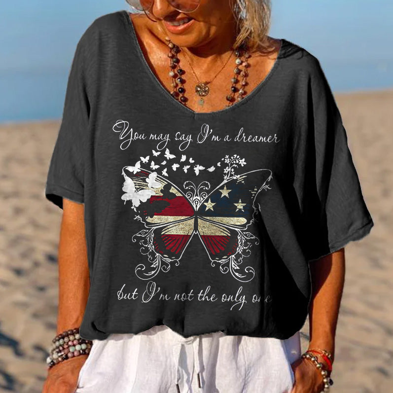 You May Say I'm A Dreamer But I'm Not The Only One Butterfly Women's T-shirt