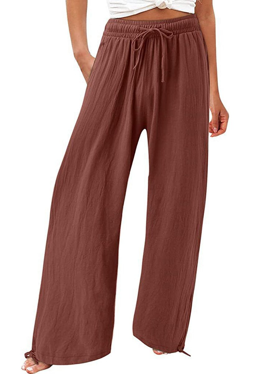 Women's Cotton And Linen Wide Leg Casual Pants