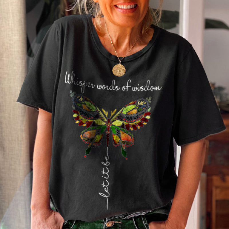 Whisper Words Of Wisdom Butterfly Printed Graphic Tees