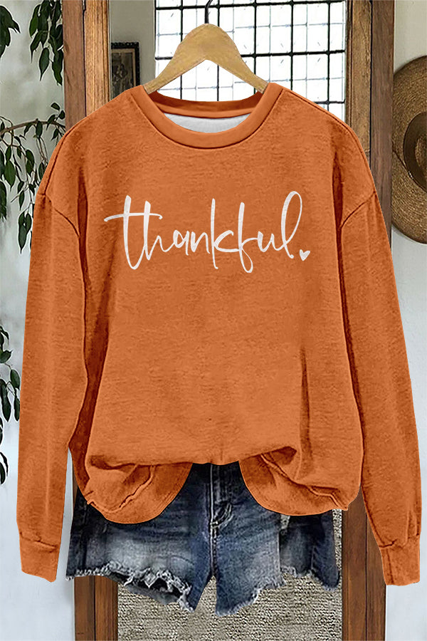 Simple Thanksgiving Print Sweatshirt