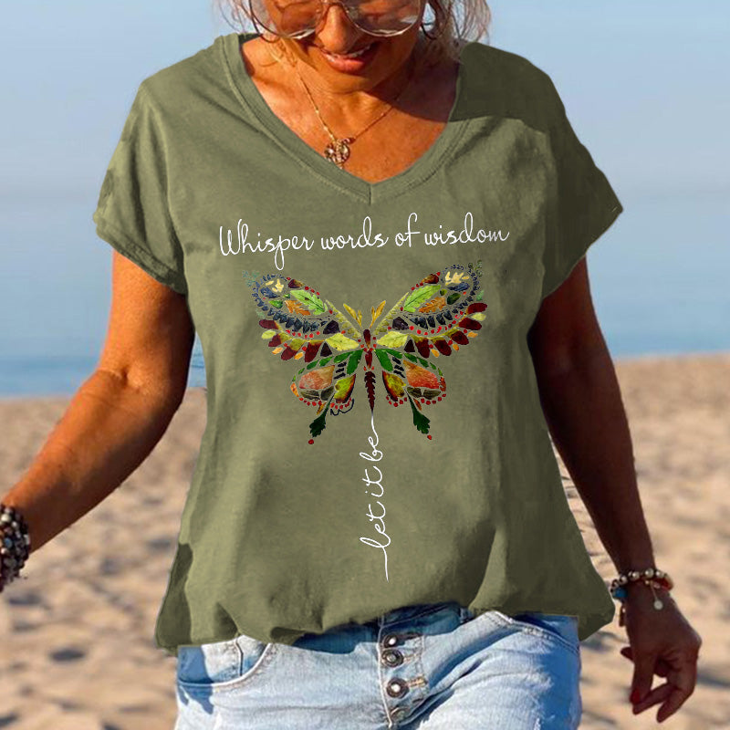 Whisper Words Of Wisdom Butterfly Printed Graphic Tees