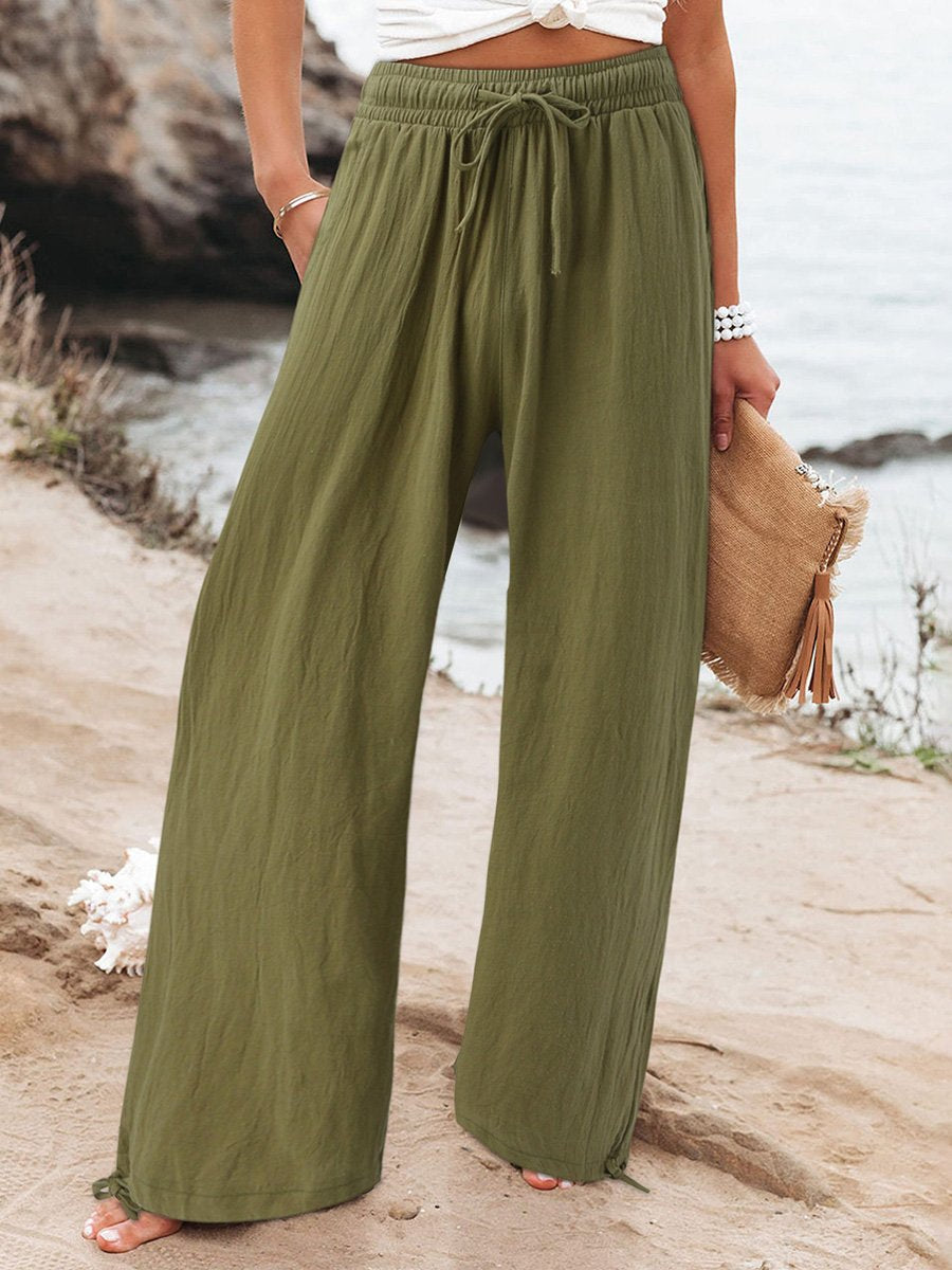 Women's Cotton And Linen Wide Leg Casual Pants