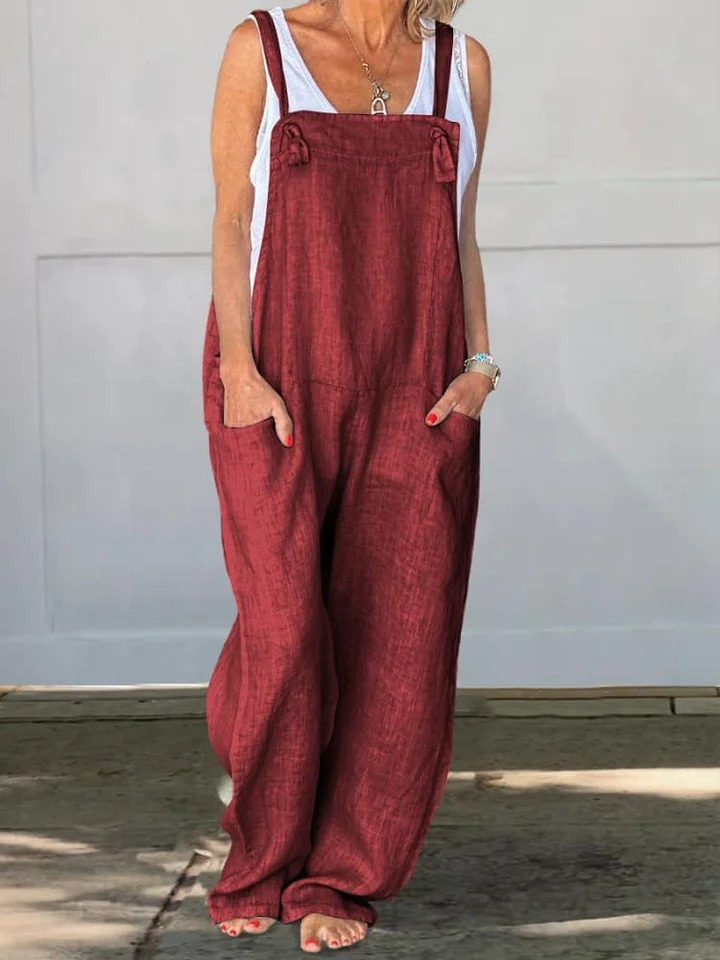 Wide Leg Cotton Jumpsuit