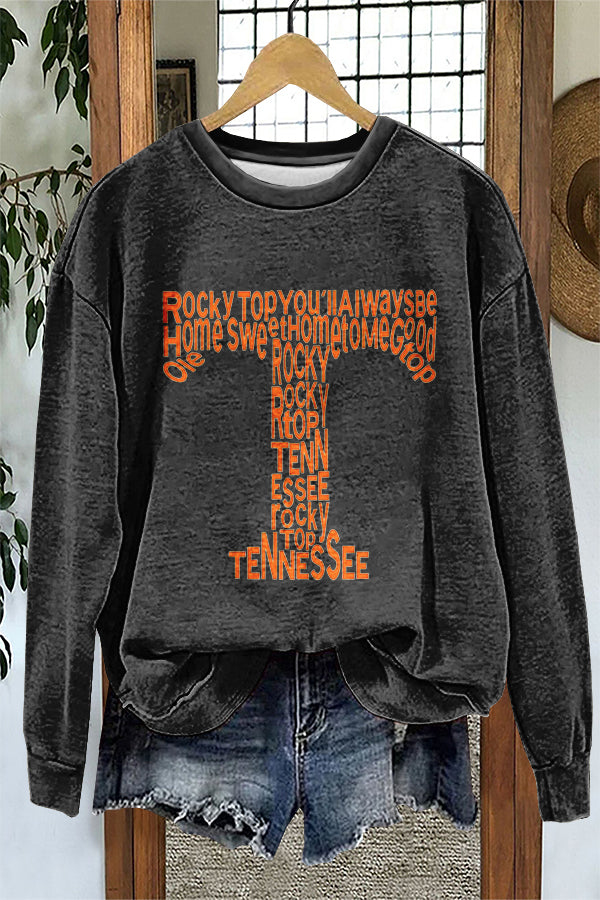 Chic Gameday Tennessee Vols Print Sweatshirt