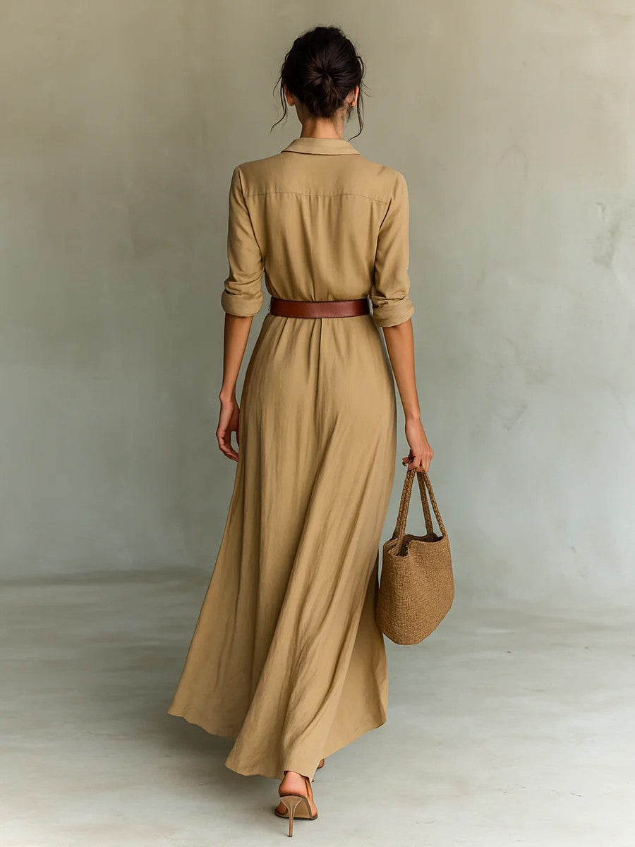 Kathy | Lapel-Wrap Maxi Dress