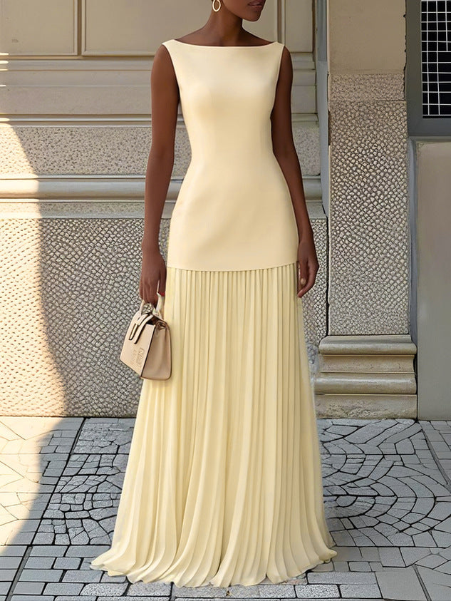 Klara™ | Sleeveless Pleated Maxi Dress