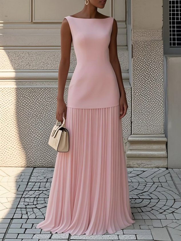 Klara™ | Sleeveless Pleated Maxi Dress