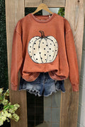 Casual Pumpkin Print Sweatshirt