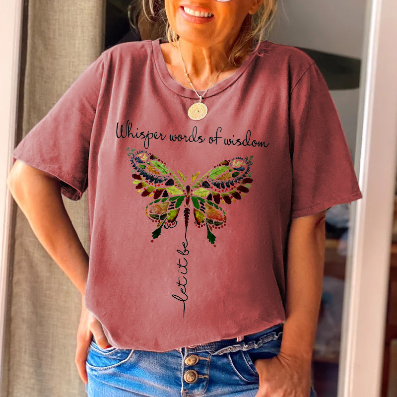 Whisper Words Of Wisdom Butterfly Printed Graphic Tees