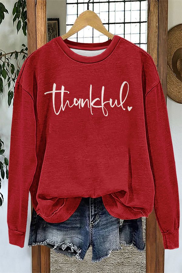 Simple Thanksgiving Print Sweatshirt