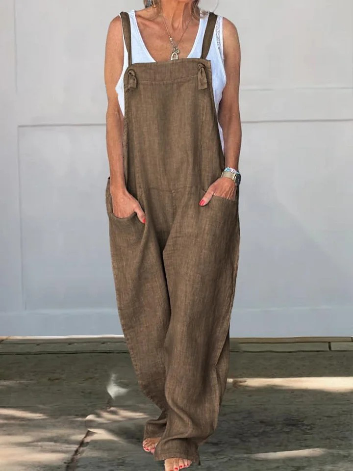 Wide Leg Cotton Jumpsuit