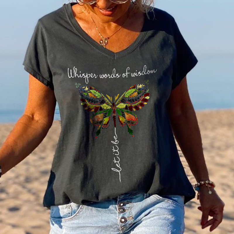 Featured Butterfly Whisper Words Of Wisdom Printed Graphic Tees