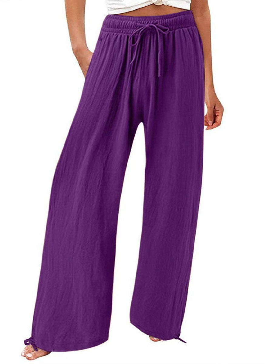 Women's Cotton And Linen Wide Leg Casual Pants