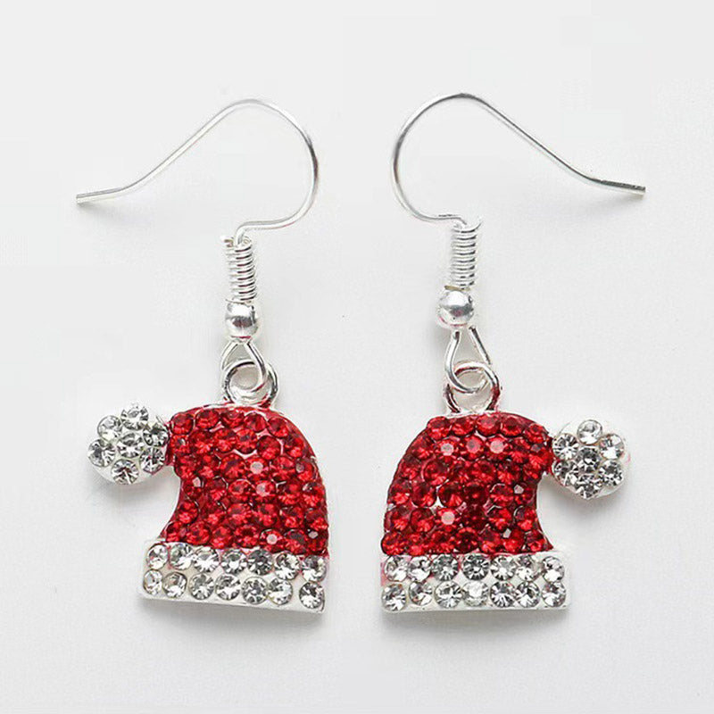 Cute Little Fresh Christmas Hat Earrings