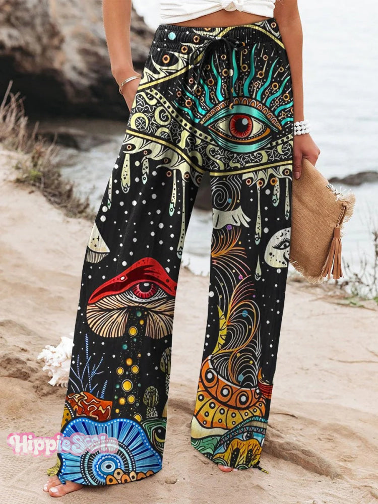 Women's Retro Hippie Tree Of Life Mushroom Print Tank Top