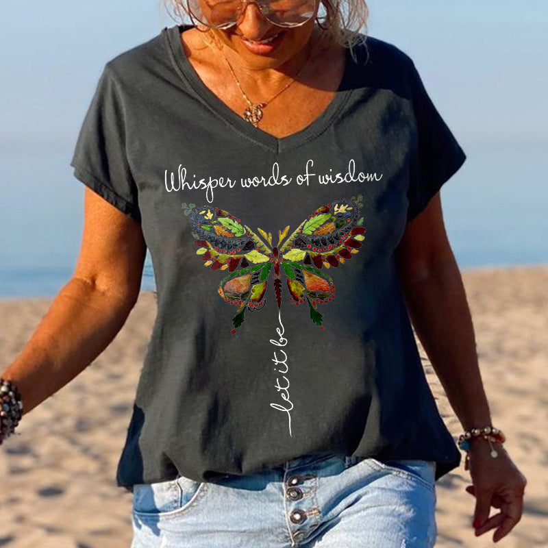 Whisper Words Of Wisdom Butterfly Printed Graphic Tees