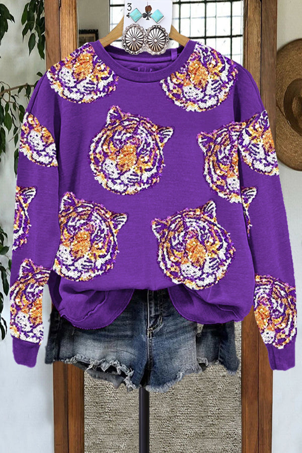 Tiger Contrast Print Sweatshirt