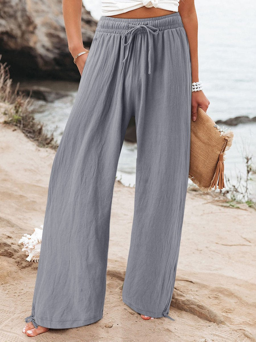 Women's Cotton And Linen Wide Leg Casual Pants