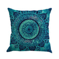 Retro Flax Featured Mandala Printed Cushion Pillowcase