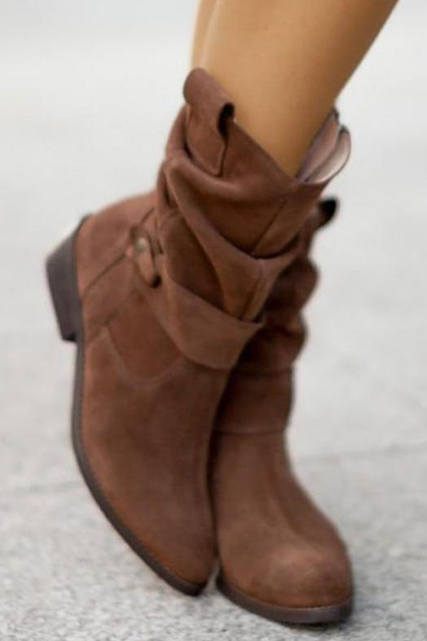 Casual Pointed Toe Suede Boots