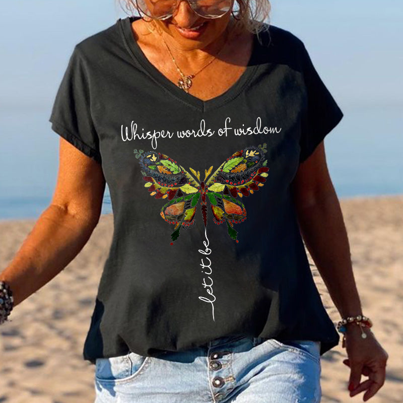 Whisper Words Of Wisdom Butterfly Printed Graphic Tees