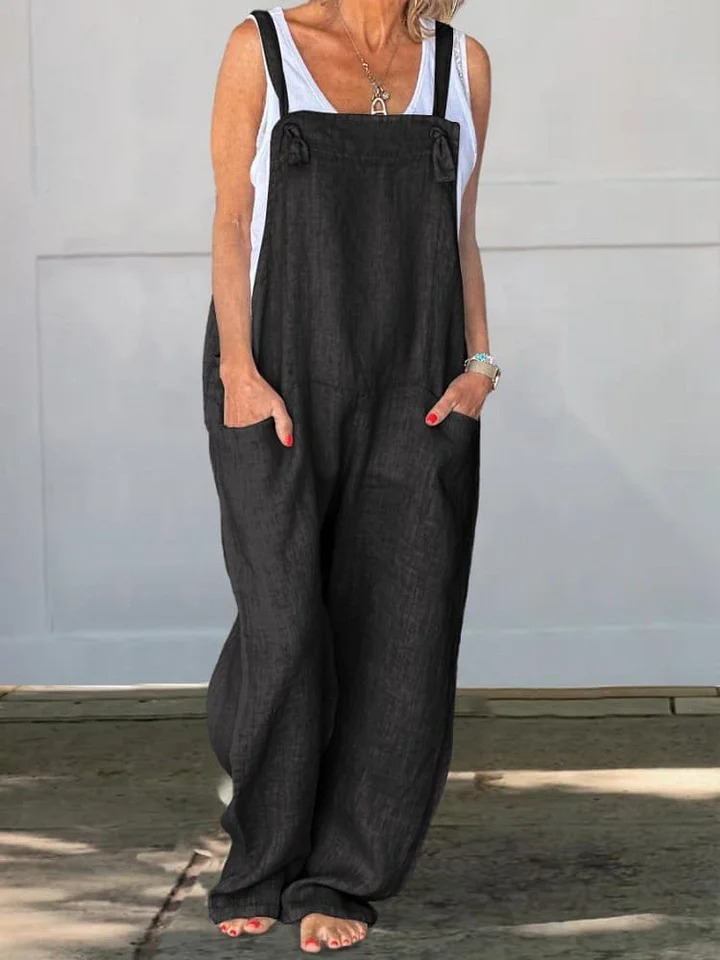 Wide Leg Cotton Jumpsuit