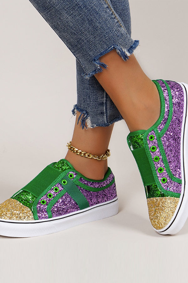 Colorful Sequin Mardi Gras Sneakers